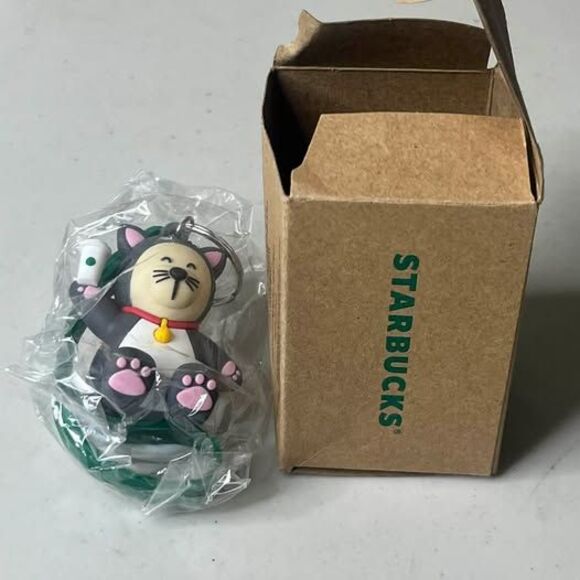 Starbucks Accessories - starbucks Mexico Barista Cat Keychain Bag Charm Key Ring Collectible